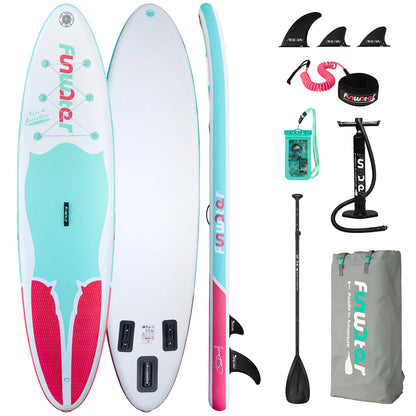 [AU Direct]  Inflatable Stand up Paddle Board 335*81*15CM Ultra Lightweight All Includes Paddle Board, Adj Paddle, Pump, Backpack, Leash, Waterproof Bag, Non-Slip Deck Pad for Teenagers and Adults SUPFW11E
