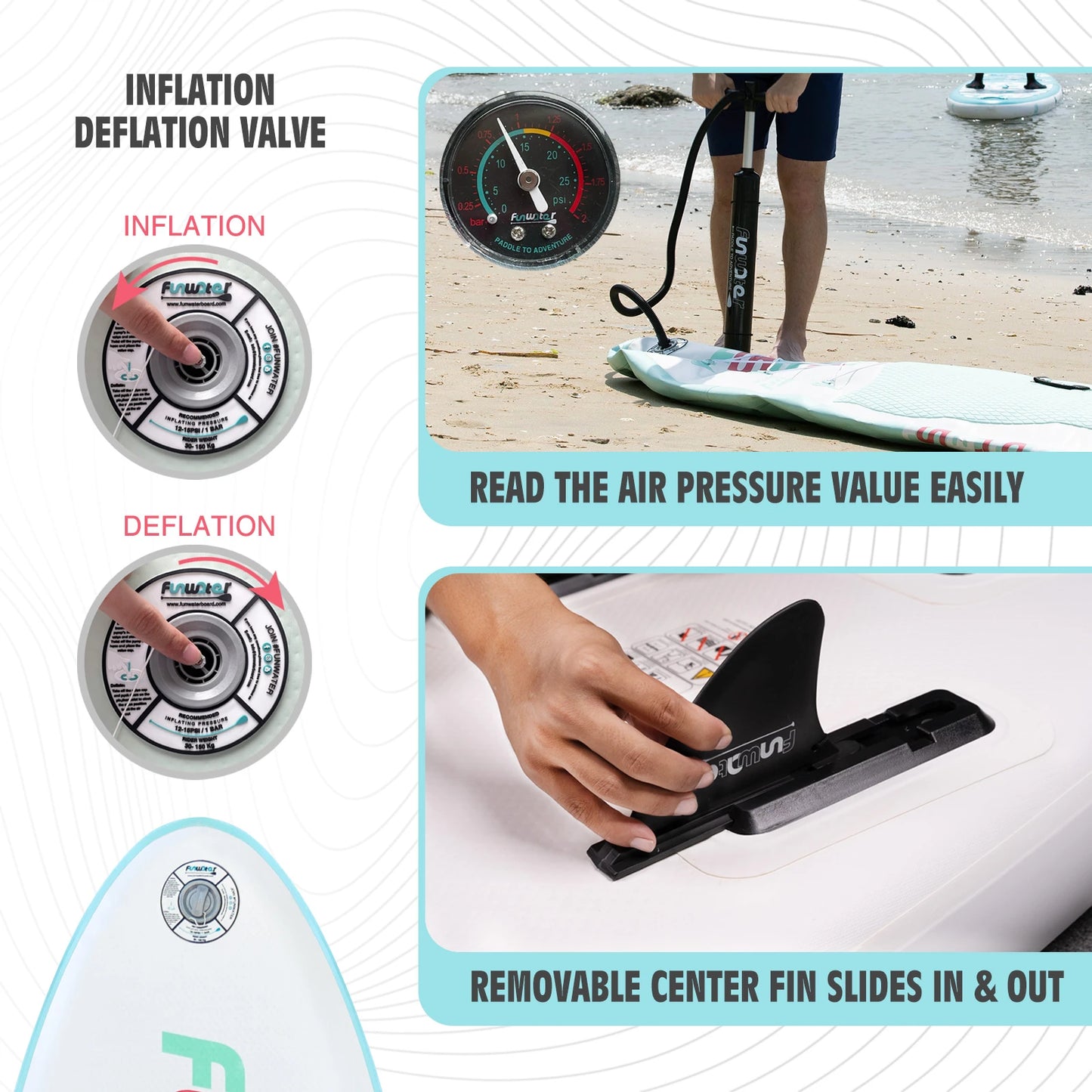 [AU Direct]  Inflatable Stand up Paddle Board 335*81*15CM Ultra Lightweight All Includes Paddle Board, Adj Paddle, Pump, Backpack, Leash, Waterproof Bag, Non-Slip Deck Pad for Teenagers and Adults SUPFW11E